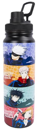 maxer SatoruGojo - Botella de agua de acero inoxidable de anime japonés, 800 ml, regalo de cumpleaños, vaso de doble pared al vacío, botella de café de viaje aislada