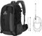 OutdoorMaster Wanderrucksack mit hochfester Aluminium-Unterstützung, leichter Reise-Tagesrucksack mit Regenschutz, wasserdichte Campingtasche für Männer und Frauen, 50 l, Schwarz
