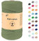 3mm x 200m Makramee Garn, Baumwollgarn, Macrame Kordel für Basteln, Pflanzenbügel-Grüne Bohnenpaste