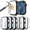 HAANILKYI 6 Stück Schutzhülle mit Displayschutzfolie Kompatibel mit Apple Watch SE/6/5/4 40mm, Rundum Ultradünne PC Hard Hülle Kratzfest Schutzhülle für iWatch 40mm