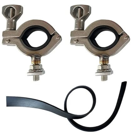 2 STK. Schaufelhalterung for Dachgepäckträger, Befestigungssatz aus Metall und Gummi, Schaufelhalter-Klemme, Wandhalterungssatz, Autozubehör, Dachgepäckträger(Silver Pair B)