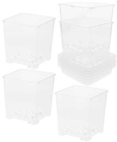 Toddmomy 5pezzi Vasi Per Trasparenti Con Vassoio Contenitori Decorativi Per Piante Da Materiale Acrilico Resistente e Ventilato Per Fioritura e Crescita Sostenibile