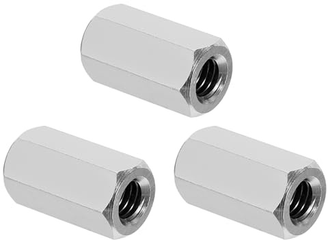 PATIKIL Tuercas de Acoplamiento Hexagonal de Acero Inoxidable 304 UNC 3/8-16, 3 Piezas 1.38 de Longitud Tuerca de Acoplamiento Roscada Completa, Conector de Sujeción, Tono Plateado