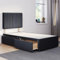 ComfoRest - Sophisticated 3FT Single Divan Bed with 2 Drawers & 24 Malia Headboard | Versatile Frame with Storage and a Sturdy Base for Modern Homes (Black Plush)