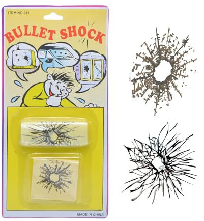Bullet Hole Stickers Realistic,Funny Shot Sticker - Broken Screen Prank Decals, Car 3D Bullet Hole Sticker, Fake Bullet Shot Sticker, Funny Shot Sticker