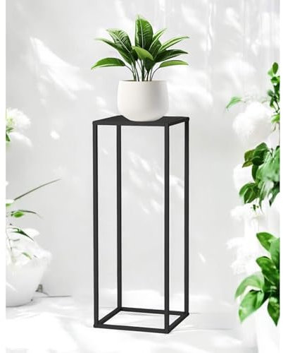 DanDiBo Pflanzenständer Metall Schwarz Eckig 80 cm 96588 Beistelltisch Hoch Blumenhocker Blumenständer Design Modern