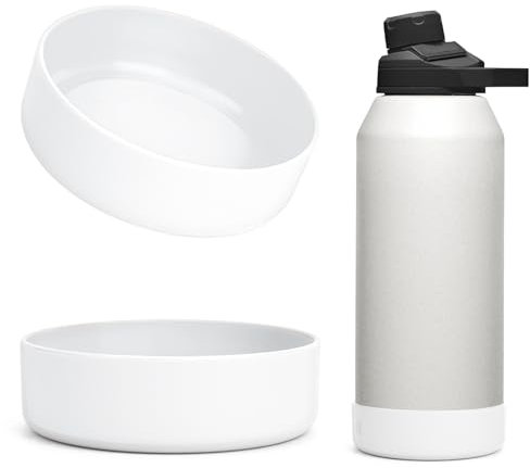 Linkidea 2 Pack Water Bottle Boot Compatible with CamelBak Chute Mag 40oz, Silicone Anti-Slip Waterbottle Bottom Sleeve Bumper Protector (Clear White)