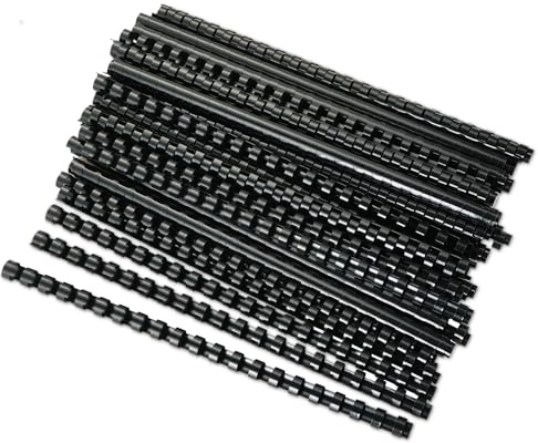 DASBET Plastikbinderücken, 21 Ringkamm-Binderücken, 1,27 cm Durchmesser, schwarze Binderücken, 95 Blatt, Briefgröße zum Binden von Papierbögen, Schwarz, 100 Stück