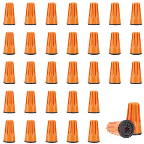 NICENEEDED 30 pz. Cappucci per Cavi Elettrici, Dadi per Cavi Impermeabili Arancioni, Connettori per Cavi Connettori A Vite Twist Tappo Collegamento Cavi