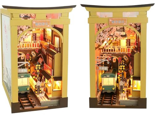 Book Nook Modellbausatz Bücherregal Book Nook Kit DIY für Erwachsene Spielzeug Puppenhaus Miniatur aus Holz (Japan)