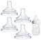4 Pack Replacement Silicone Nipples (Flow 1) Compatible with Philips Avent Natural Response Baby Bottle, Replacement Soft Spout for Sippy Cup, Easy Transition from Bottle to Cup, No Spill, 0m, Flow 1