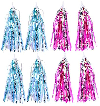 KOMBIUDA 8stücke Kinderquastenband Quastenband Für Roller Bänder Silber Und Rosa-Silber Griffband Band Für Spielende Junge Mädchen Dekoratives Band Für Fahrräder Und Kinderfahrzeuge