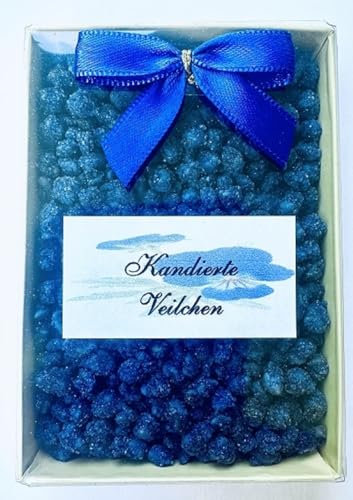 Veilchenblüten kandiert 50 g - aus echten Veilchen hergestellt. Zum Kochen, Backen und Verzieren von Torten, Pralinen und Gebäck oder zum verfeinern von feinen Süßspeisen -
