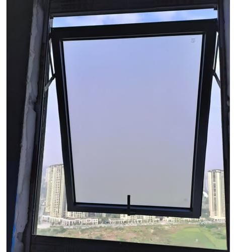 EXCLURA Fenster Aluminium-Klappfenster mit Griff, Sichtschutzfenster aus Milchglas, Wohnmobilfenster für Badezimmer, Nach Außen Öffnendes Kippfenster zur Entlüftung(18x23in/45x60cm)