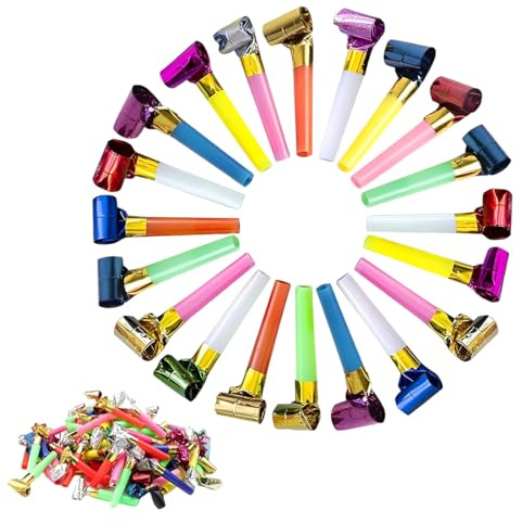 UIEXAY Tröten für Kinderspielzeug, 50 Stück Partytröten, Krachmacher, Kinder Jubel Partytröten, Partyspass Scherzartikel für Neujahr Geburtstag Party, Graduierung, Weihnachten