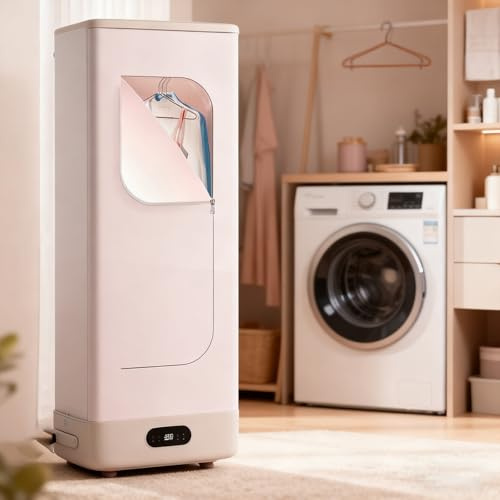 BeoyNot Wäschetrockner Elektrisch Tragbarer, Elektrisch Klein Wärmepumpentrockner, Mit Timer/Auto Abschaltung, Für Geschäftsreisen,Studentenwohnheime, Wohnungen,Hotels,Campingplät