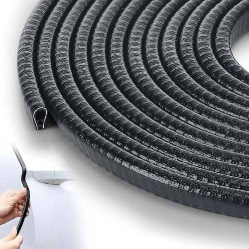 Exsink Autotür Kantenschutz 5M, Autokantenverkleidung, Türschutz, U-förmig Gummikantenschutz Universal Fit Kein Kleber Selbstklebend, Für Auto SUV Limousine LKW MPV Kofferraum Motorhaube Blech