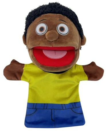 Generisch 2026 Familienhandpuppe, Schulfamilienpuppe, interaktive Showpuppe, Rollenspiel-Spielpuppe mit abnehmbarem Mund, geeignet für Kinder und Jugendliche (Blue, 28cm)