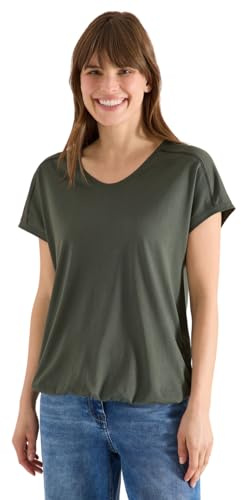 Cecil T-Shirt mit V-Neck und Spitzendetail Khaki M