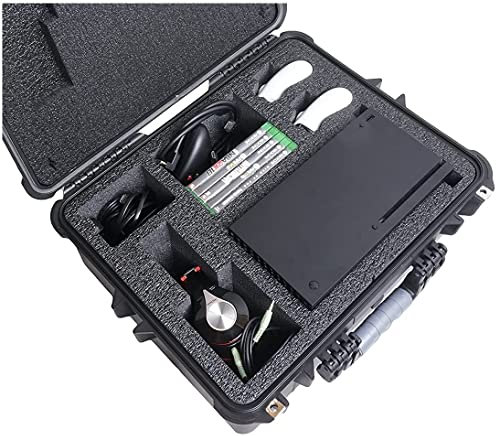 Case Club Custodia da viaggio compatta per Xbox Series X con custodia per cuffie, custodia rigida con schiuma pretagliata per riporre console, cuffie, controller, giochi e accessori, custodia