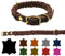 Hundehalsband Fettleder große Hunde verstellbar Messing handgeflochten Made IN Germany Lederhalsband (L 42cm-48cm Breite:25mm, Braun)