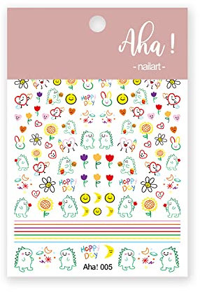 1 adesivo per nail art Kawaii dinosauri coreani autoadesivi per nail art semplice trame sliders manicure decorazione parti GD 023utile e pratico