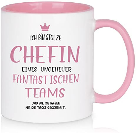 Joymaking Chefin Tasse Mit Spruch - Ich Bin Stolzer Chefin Eines Teams, Lustige Geschenk Tasse zum Geburtstag, Weihnachten, Abschied für Kollegen