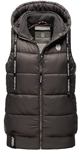 Navahoo Damen Weste Steppweste gesteppt Frühjahr Übergangsweste B860 [B860-Kassid-Anthrazit-Gr.XS]