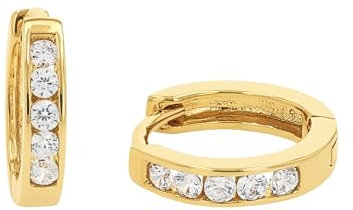 Amor Creolen Damen Ohrschmuck, mit Zirkonia synth., 1,2 cm, Gold, Kommt in Schmuck Geschenk Box, 2014167