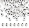 BEEFLYING 20 Pièces Perles en Silicone pour Lettres cubiques Blanches Perles Alphabet dés carrés 12mm Perles d'espacement initiales à Large Trou pour la Fabrication de Porte-clés (Lettre I)