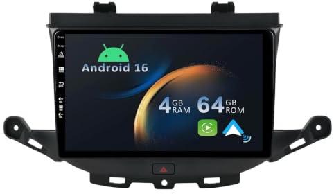 YUNTX [2+64G] Android 16 Autoradio für Opel Astra K/Buick Verano GS (2016-2020)-[Integriertes CarPlay/Android Auto/GPS/Lenkradsteuerung/MirrorLink/Bluetooth 5.0]-9” IPS 2.5D Touchscreen-mit Kamera