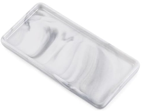Ceramic trays for cosmetics, jewelry, suitable for organizing dressing tables and bathrooms, trays for toiletries etc (Grey-small)