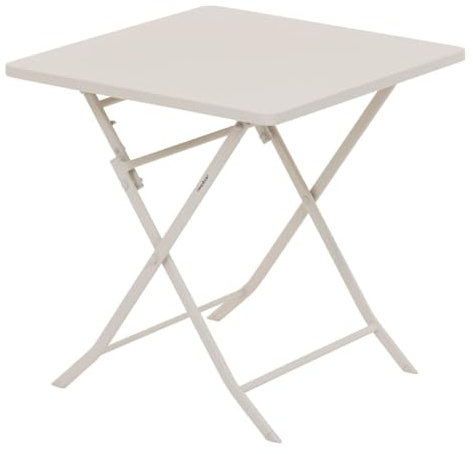 Hespéride - Table de Jardin Pliante Carrée Greensboro Argile - 2 Places - Acier Traité Epoxy Traitement Antirouille Renforcé