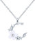feilok Collana da donna in argento Sterling 925 con luna e fiore di ciliegio a mezzaluna, collana da donna con zirconi, Zirconia cubica