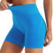 Friptspyg Kurze Sporthose Damen Sport Shorts High Waist Gym Shorts Stretch Yoga Pants Nahtlos Workout Sportshorts, Klein Blau M