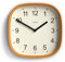 JONES CLOCKS® Sprite wanduhr | Moderne Retro abgerundete quadratische Uhr | 25cm | Senfgelb | Leicht lesbare Zahlen | Perfekt für küche oder büro