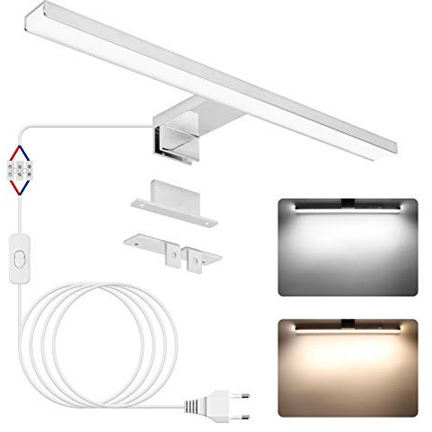 NIORSUN Spiegelleuchte Bad LED 12W 40cm, Zweifarbige Temperatur 4000K 6000K, 1100LM, IP44 Wasserdicht Badezimmer Lampe Wand, für Wandbeleuchtung und Spiegel Beleuchtung, Spiegellampe Badezimmer