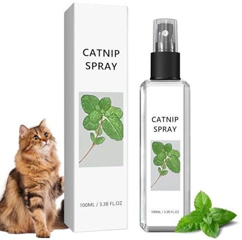 Xionghonglong Herbe à Chat Spray,Spray Herbe à Chat,Catnip Herbe a Chat Spray,Spray à l'herbe à Chat pour Chats,Spray d'entraînement pour Chat,Espace de Vie Heureux pour Votre Chat,100ML
