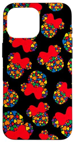 iPhone 16 Pro Max Disney Minnie Mouse Icon Rainbow Hearts Black Case
