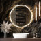 60cm Round LED Mirror Bathroom, Bathroom Mirror with LED Lights, Circle Illuminated Backlit Wall Mounted Mirrors,Demister, Dimmable, 3 Colour Light Wall Mirrors for Hallway,Livingroom, (60L x 60W cm)
