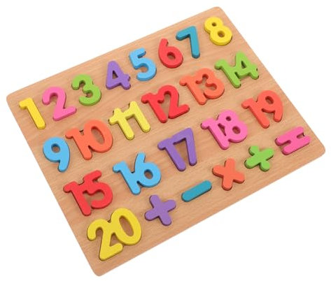 PHENOFICE 1-20 Number Puzzle and Girls' Math Toys Wooden Cognitive Building Blocks Learning Toys for Toddlers