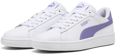 PUMA Kinder Smash 3.0 Leather Sneakers 38 White Lavender Alert Purple