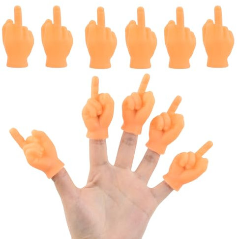 Wisebom Tiny Hands Dedo Medio Manos 11Pcs, Mini Títeres de Dedos para Las Manos, Manos Pequeñas Goma Marionetas de Dedo, Mini Dedos Medio Manos para Magia, Juegos, Fiestas, Interacción Mascotas