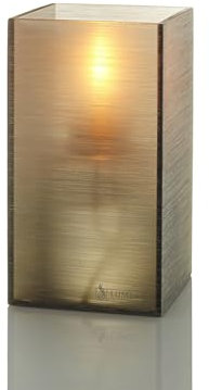 Lumea 1010 Tischlicht Nova Copper inkl. Flüssigwachskerze und Stabfeuerzeug | Hochwertiges Windlicht braun aus Acryl inkl. Kerze & Feuerzeug | Brenndauer 40 Std.| Für Indoor & Outdoor, Höhe: 13 cm