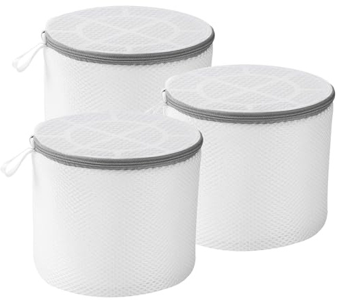 3 Stück BH Waschbeutel für Waschmaschine 17x15cm, Waschbeutel aus hochdurchlässigem Sandwichstoff für Dessous,Unterwäschebeutel für BHs,Socken,Slips,Unterhemden