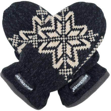 BRUCERIVER Damen Strickhandschuhe Schneeflocke | Warme Fleecefütterung