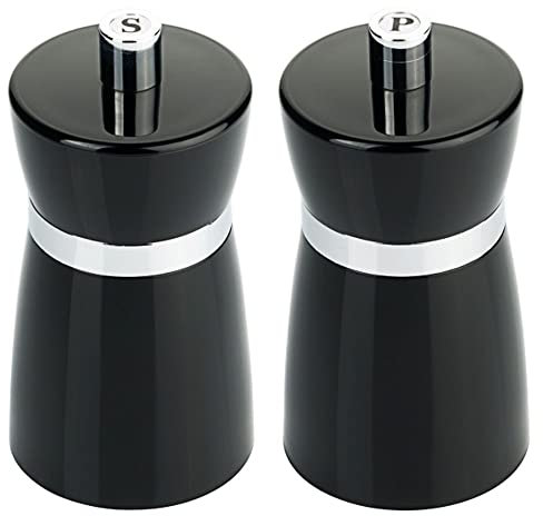 Salz-/Pfeffermühlen-Set aus schwarzem Acryl