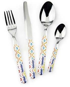 Excelsa Maioliche - Cubertería de acero inoxidable, multicolor