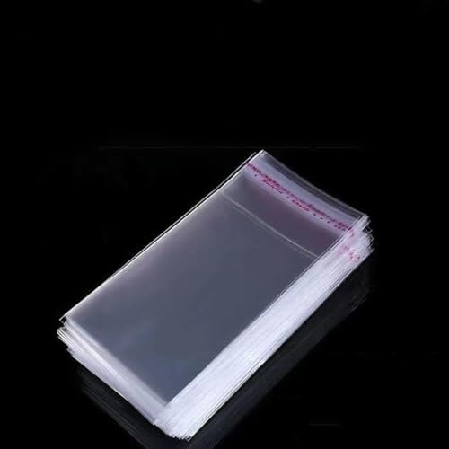 100 Stück OPP Tütchen Selbstklebend Plastiktüten Cellophantüten Flachbeutel Transparent Weihnachten Tüten Klar Zellophantüten für Verpackung Magazin Dokumente T-Shirt (8 * 14CM(3 * 5.5INCH))