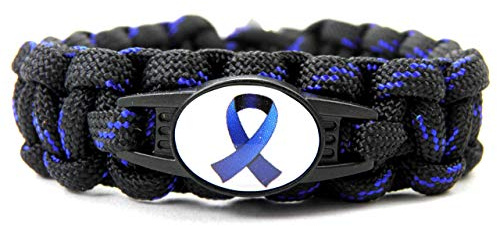 Hanse Charms-Thin Blue Line-Polizei Paracord Armband-Verstellbar-auch mit Wunschlogo-Geschenk-Weihnachtsgeschenk